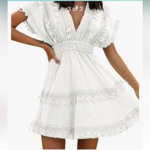 Simplee boho white dress size medium